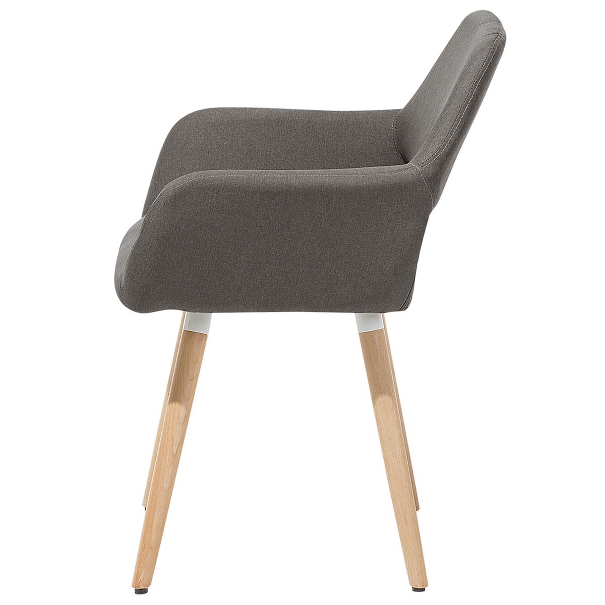 ESSZIMMERSTUHL 2er-Set Polsterbezug Braun Chicago - Braun, Holz/Textil (56/81/56cm) - Beliani