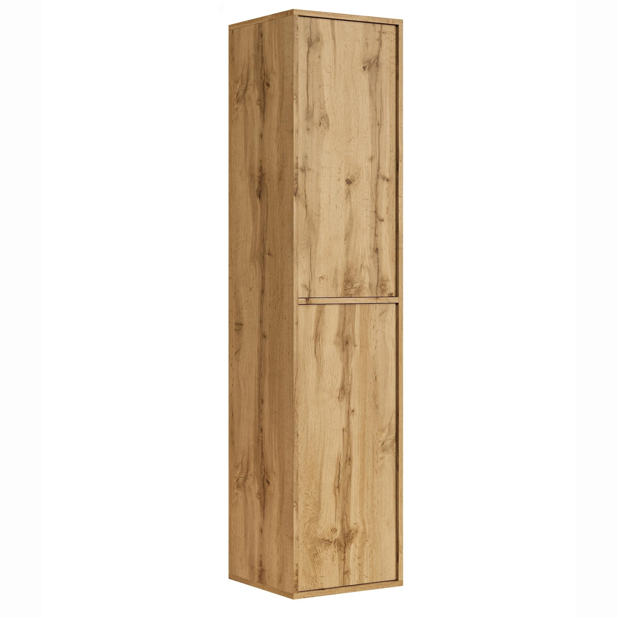 BADEZIMMERSCHRANK Mali mit 2 Türen Eiche - 38 x 33 x 160 cm - Eichefarben, Holz (38/160/33cm) - Badplaats