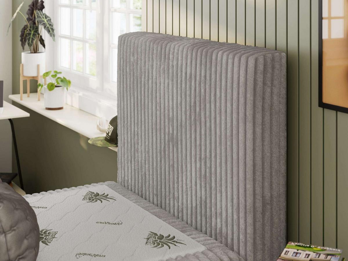 JUGENDBETT TILIO 90/200 - Hellgrau - H3 - Rechts Seite - Hellgrau, Textil (200/90cm) - MKS
