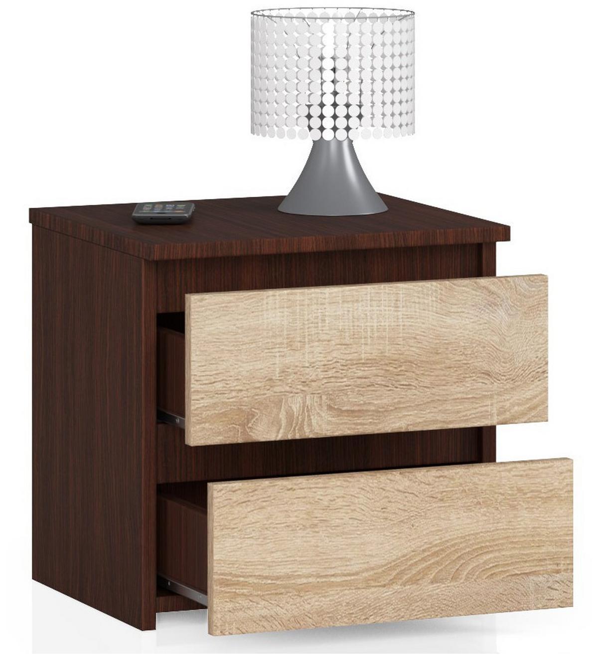NACHTTISCH Dunkelbraun, Eiche Sonoma 40/40/35 - Dunkelbraun, Holzwerkstoff (40/40/35cm) - RAUMHIRSCH FURNITURE
