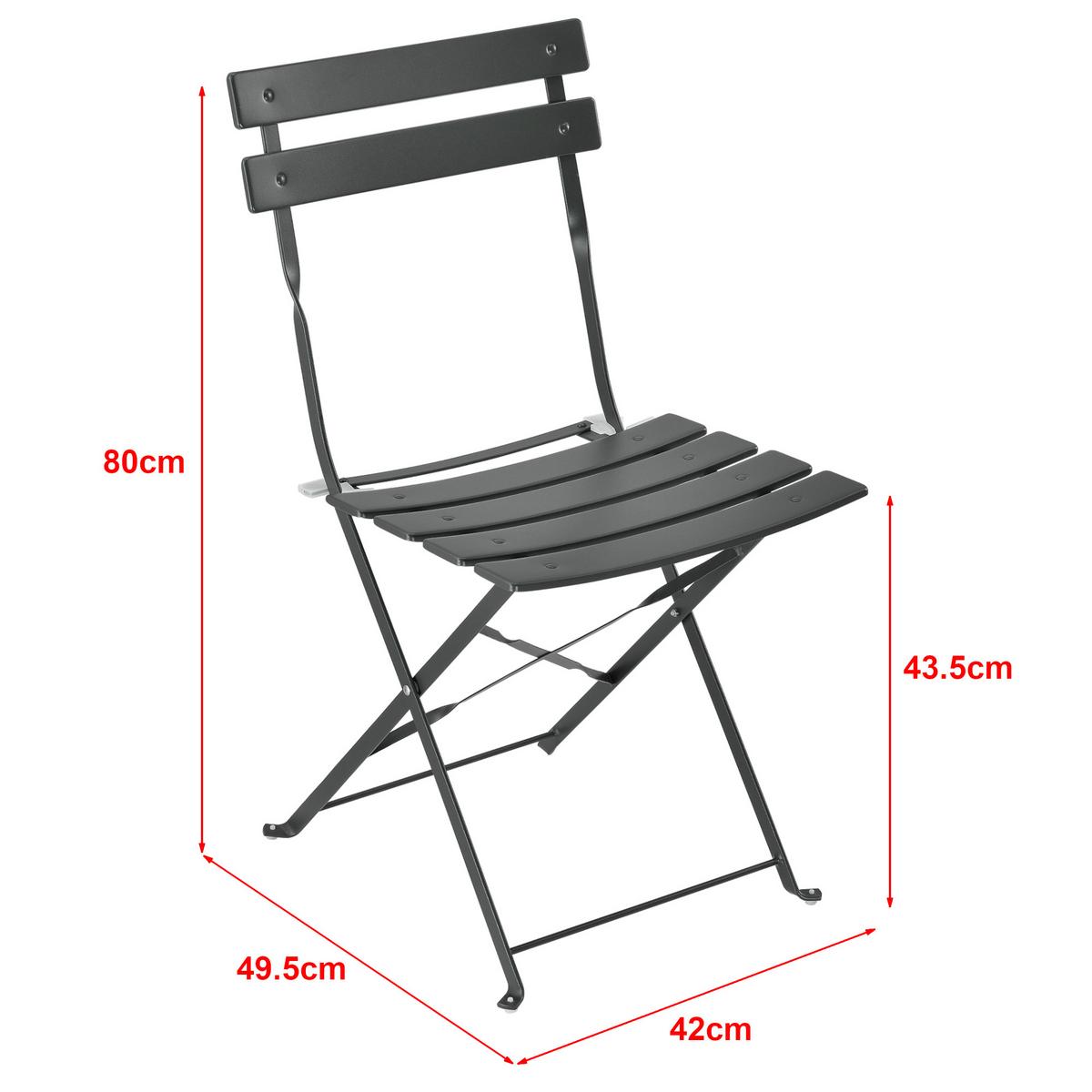 BALKON-SET 3 TLG. Caprile - Dunkelgrau, Metall - [en.casa]