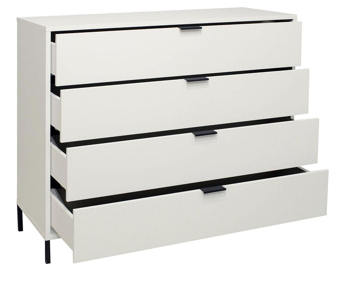 KOMMODE Erna 119x45x102 Kreidegrau matt Lack - Hellgrau, Holzwerkstoff (119/102/45cm) - 58aufmkessel