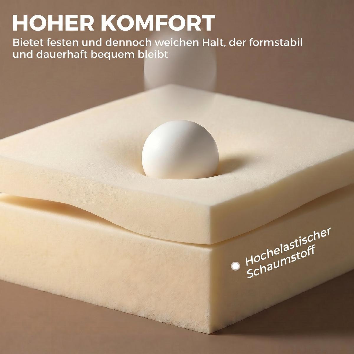 SCHREIBTISCHSTUHL Polyester Cremeweiß - Creme/Weiß, Textil/Metall (57/83/58cm) - HOMCOM
