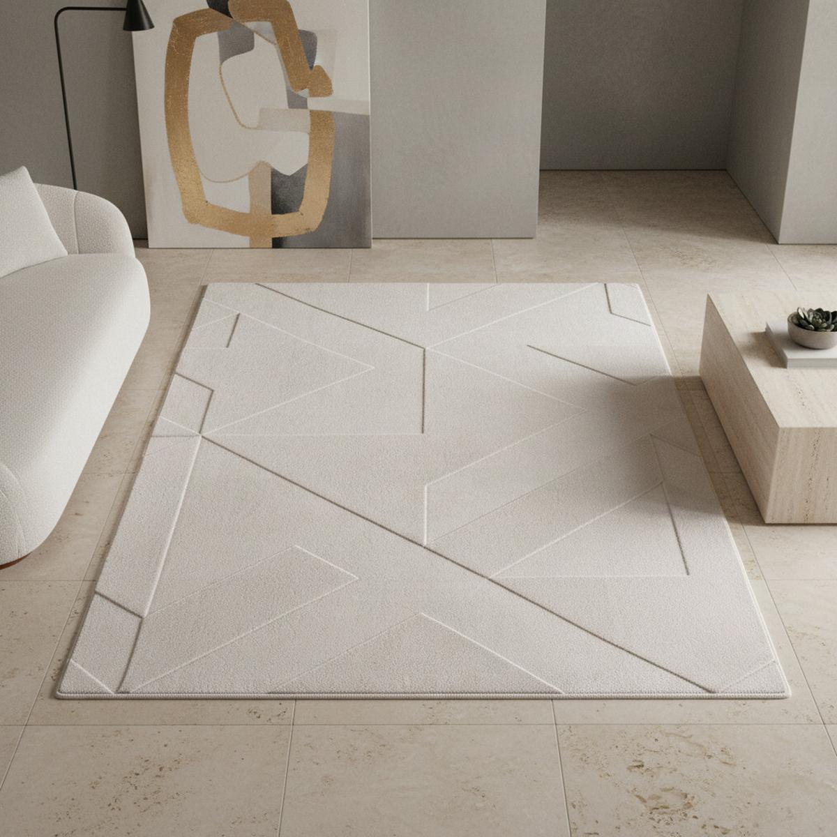 TEPPICH Kurzflor Waschbar LAVAREDO in Creme, geometrisch, 240 x 340 cm - Beige, Textil (340/240cm) - KADIMA DESIGN
