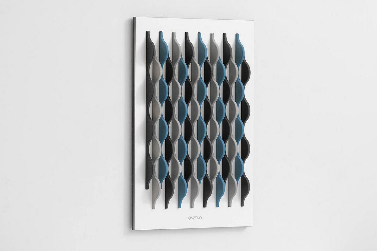 HOLZBILD Schwarz-Weiß 45/65 cm - Blau/Schwarz, Holz (5.46/65cm) - KUNSTLOFT