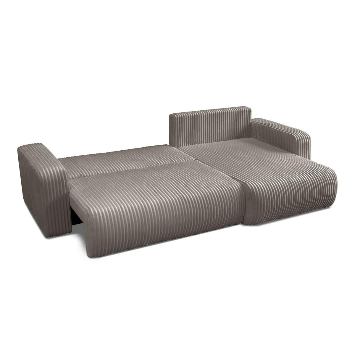 ECKSOFA PRESTIGE SOFT mit Schlaffunktion und Bettkasten, Tilia 11 - Taupe, Textil (277/143cm) - Lookway