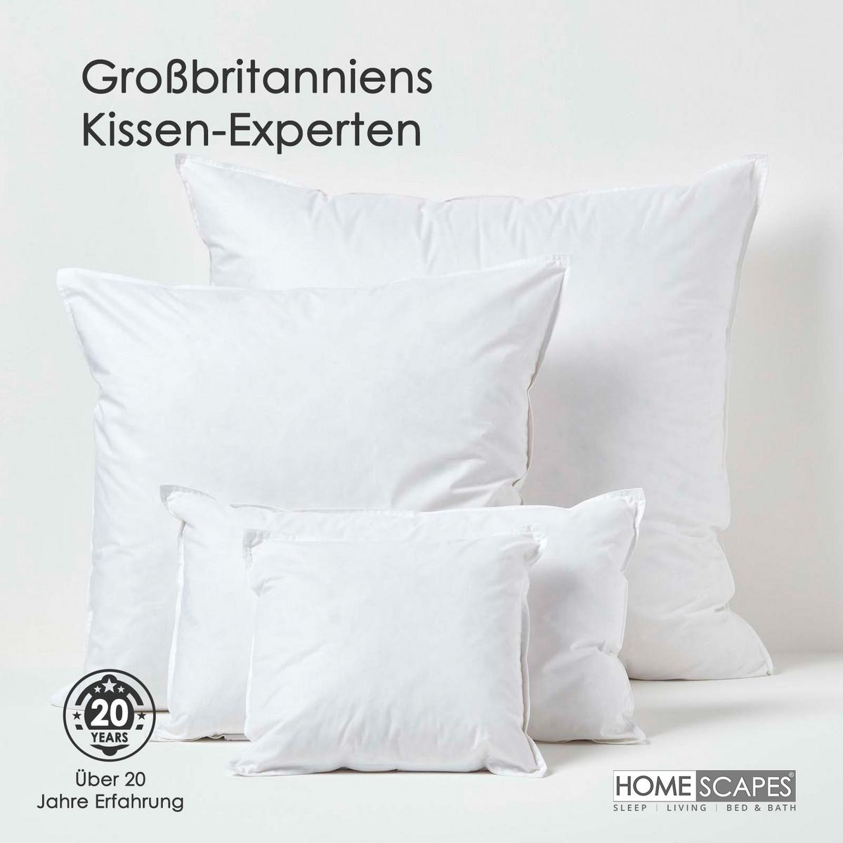 FÜLLKISSEN 60/60 cm – Entenfedern - Weiß, Textil (60/60cm) - Homescapes