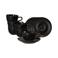 ESPRESSOTASSEN MIT UNTERTASSEN Liberty Velvet Black schwarz 100 ml 6er Set - Schwarz, Keramik (11.9/6.6/11.9cm) - Seltmann Weiden