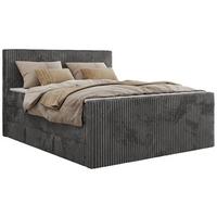 BOXSPRINGBETT TILIANO KING DUO 180/200 - Grau Cord - H4 - Grau, Textil (180/200cm) - MKS