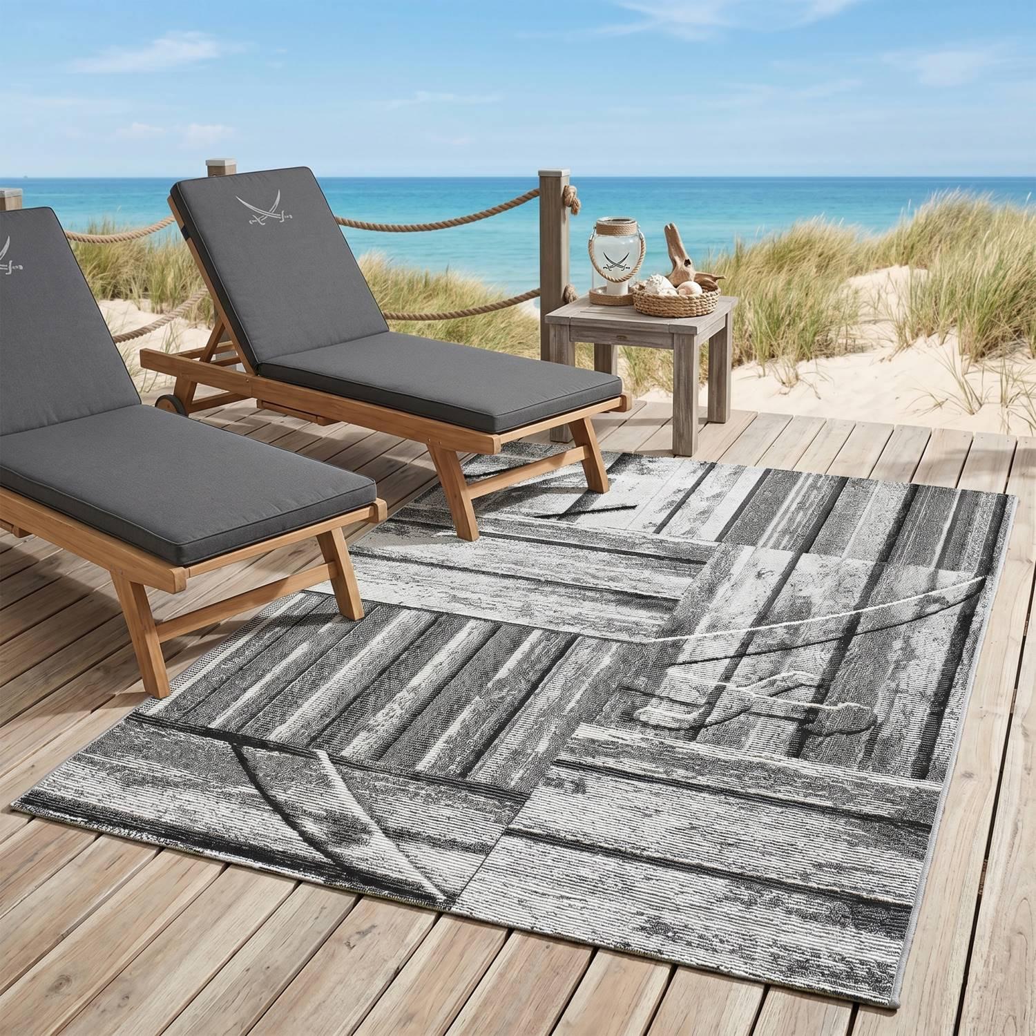 OUTDOORTEPPICH Rantum Beach 100x200 cm - Grau, Textil (100/200cm) - Sansibar SYLT