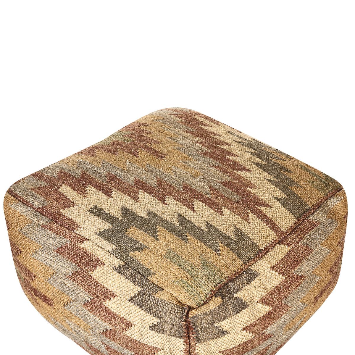 POUF Deepor 50/50/30 cm - Beige, Naturmaterialien (50/30/50cm) - Beliani