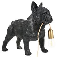 TISCHLAMPE Hund Schwarz Baxter - Messingfarben/Schwarz, Kunststoff (47/24/43cm) - Beliani