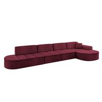 ECKSOFA Ottomane Rechts TARO-L3 - 413x171x79,5 cm Bordeauxrot - Bordeaux, Holzwerkstoff/Textil (413/171cm) - ALTDECOR