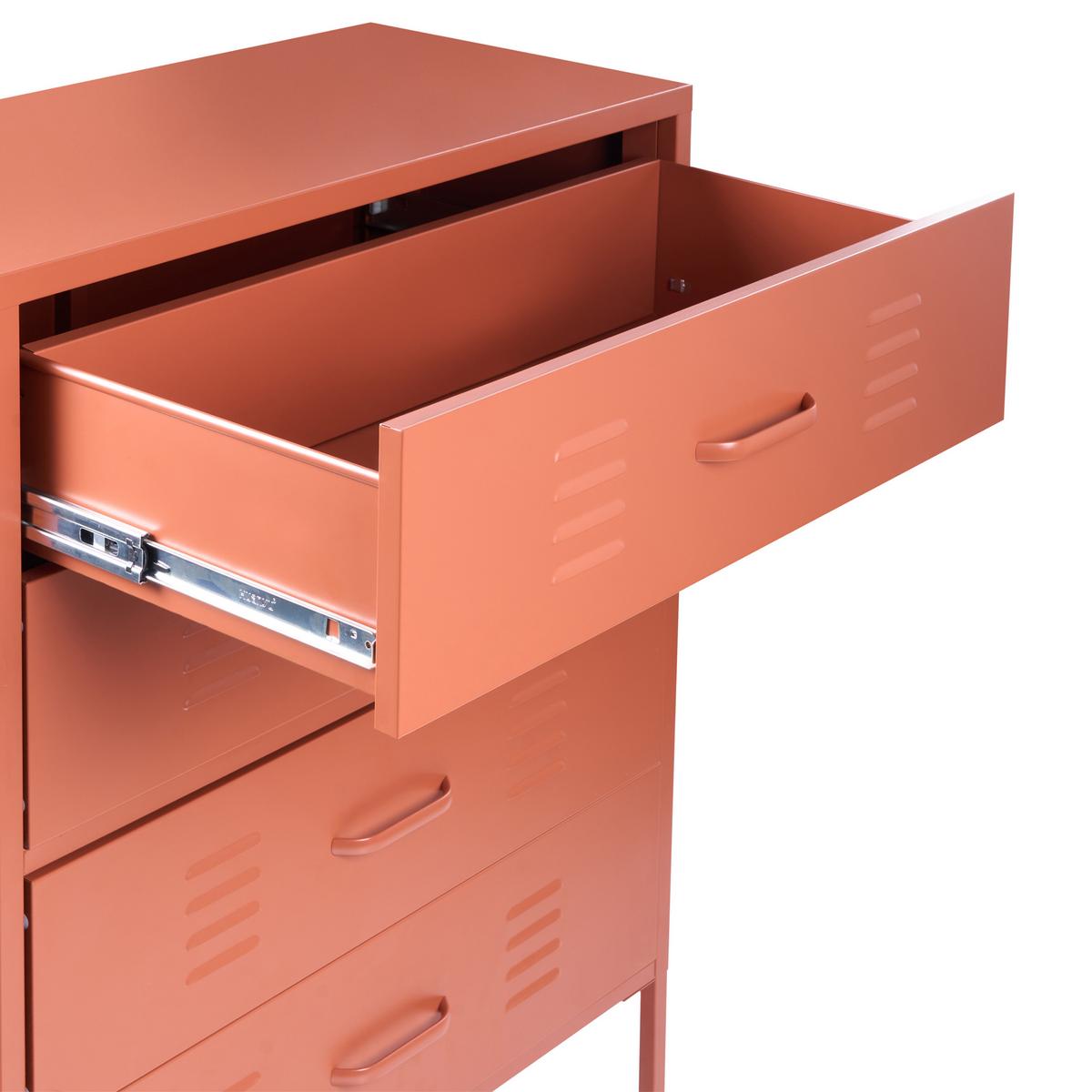 KOMMODE Metall Goldbraun Enago - Goldfarben/Braun, Metall (80/102/40cm) - Beliani