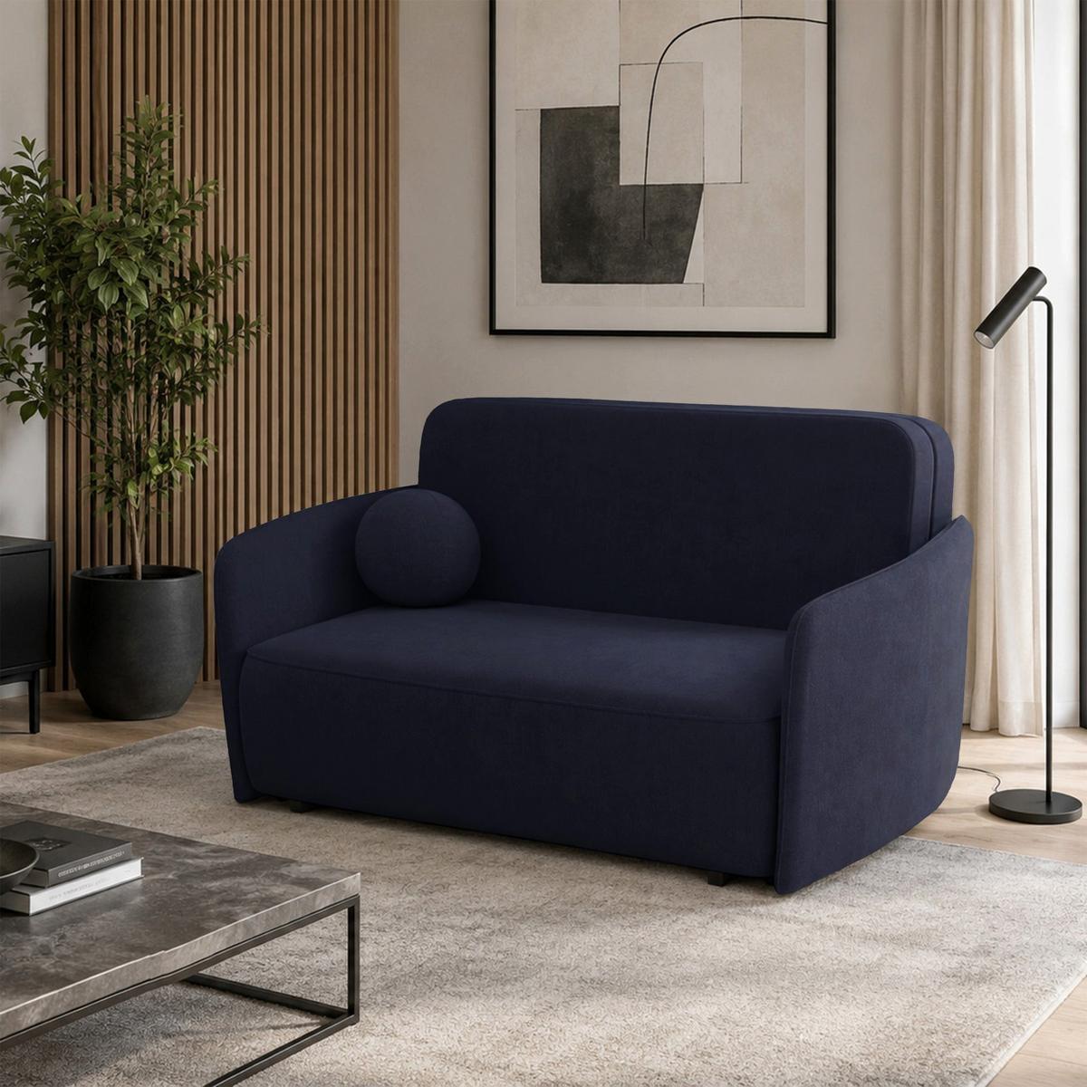 SCHLAFSOFA Paxi 165 cm - Schwarz/Dunkelblau, Textil/Metall (165/84/106cm) - Selsey