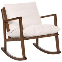 SCHAUKELSESSEL Holz Braun/Hellbeige Kjevik - Beige/Braun, Textil (65/75/75cm) - Beliani