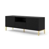TV LOWBOARD Schwarz, Gold 150/56/42 - Goldfarben/Schwarz, Holzwerkstoff (150/56/42cm) - RAUMHIRSCH FURNITURE