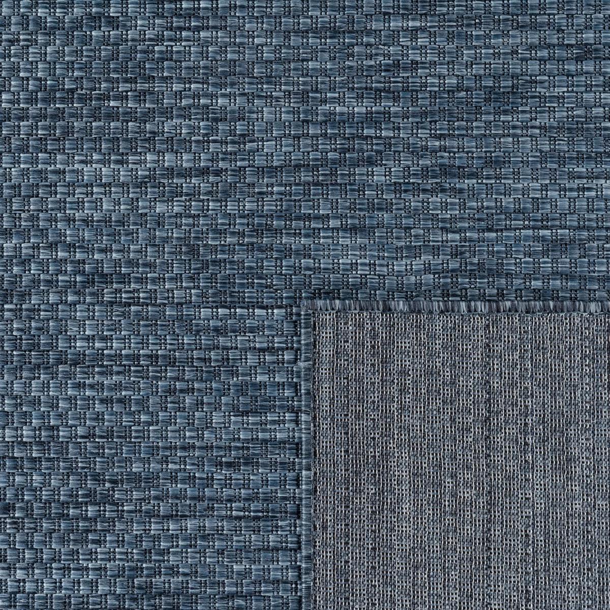FLACHWEBTEPPICH, einfarbig, aus Polypropylen, Dunkelblau, Ø 80 cm - Blau, Textil (80/80cm) - KADIMA DESIGN