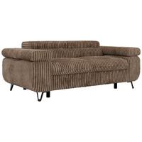 2-SITZER SOFA PETER - Braun Cord - Schwarz/Braun, Textil/Metall (200/76/99cm) - MKS