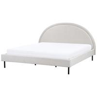 BETT mit Lattenrost 180x200 cm Grau Margut - Hellgrau, Textil (180/200cm) - Beliani