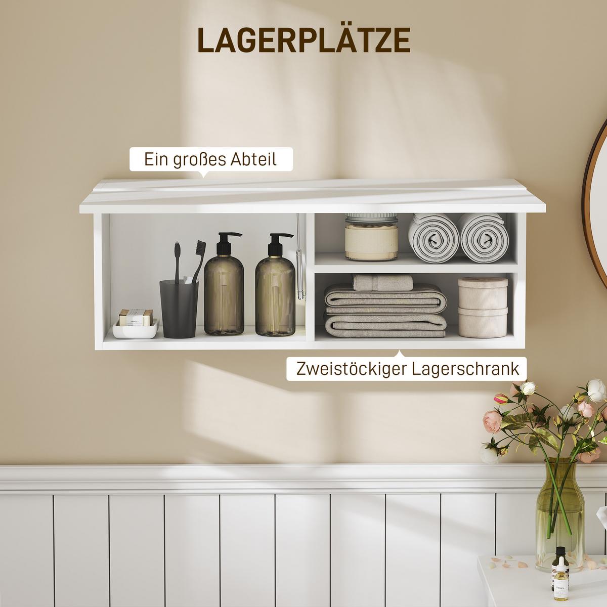 WANDSCHRANK Spanplatte Weiß - Weiß, Holzwerkstoff (25/30/80cm) - HOMCOM