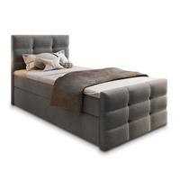 BOXBETT AMON 90 90x200 cm mit Matratze und Topper - Grau - Grau, Holz (90/200cm) - MASSENO