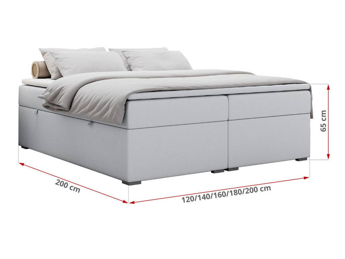 BOXBETT BESS 120/200 Weiß Kunstleder - H4 - Weiß, Holz/Textil (120/200cm) - MKS
