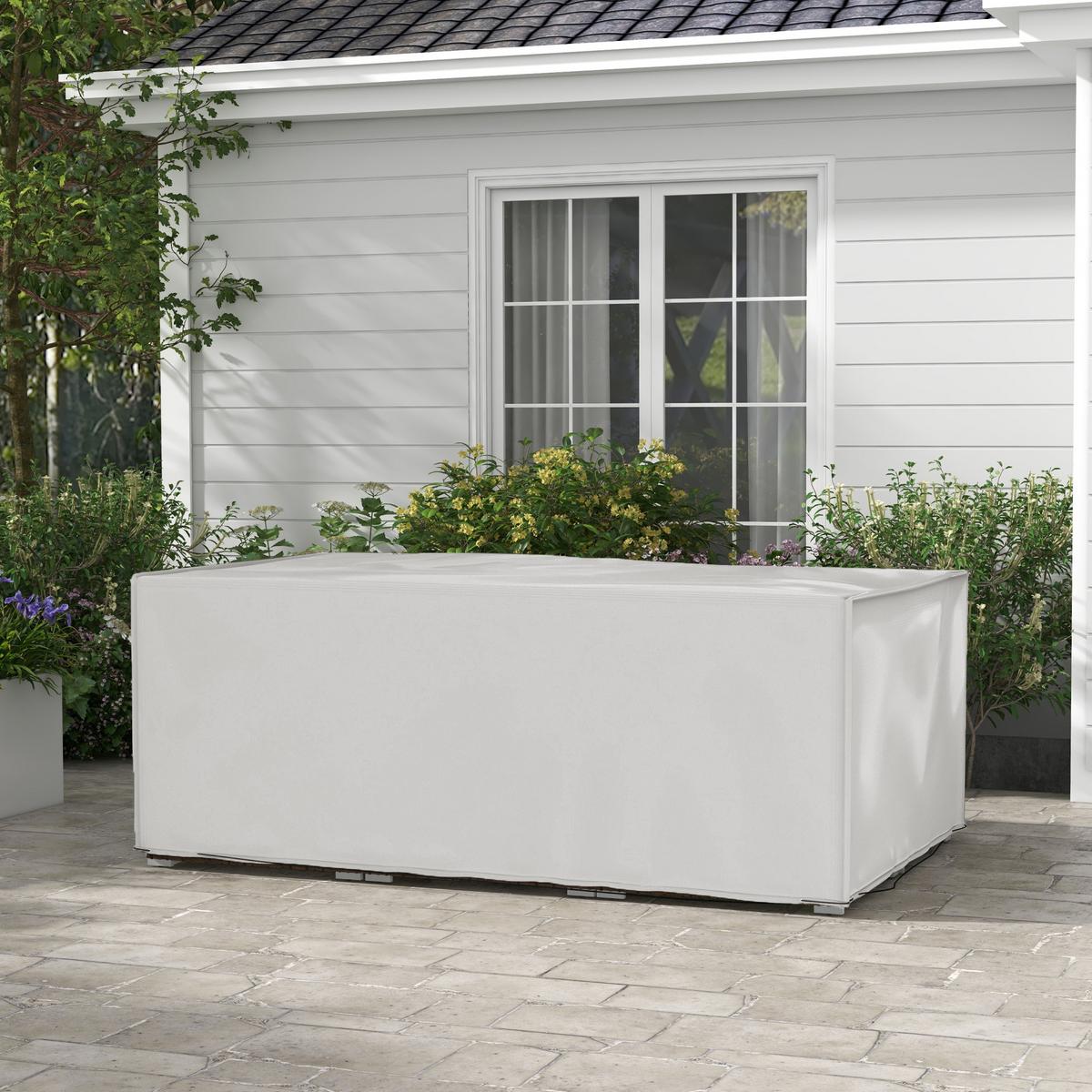 GARTENMÖBEL-ABDECKUNG Oxfordstoff Grau - Grau, Textil (140/80/210cm) - Outsunny