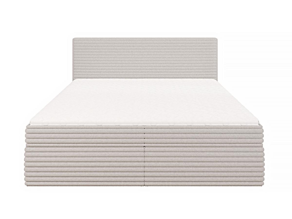 BOXBETT Roma 180/200 cm Hellgrau Plüschcord - Hellgrau/Schwarz, Holz/Kunststoff (180/200cm) - S-Style Möbel