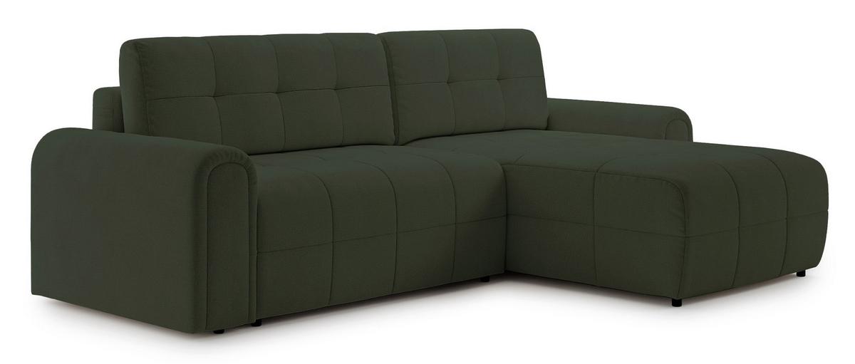 ECKSOFA Simolla Olivgrün rechts - Schwarz/Olivgrün, Kunststoff/Textil (180/268cm) - Selsey