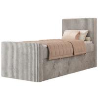 BOXBETT TILIANO DUO 90/200 - Hellgrau Cord - H4 - Topper T25 - Rechts Seite - Hellgrau, Textil (90/200cm) - MKS