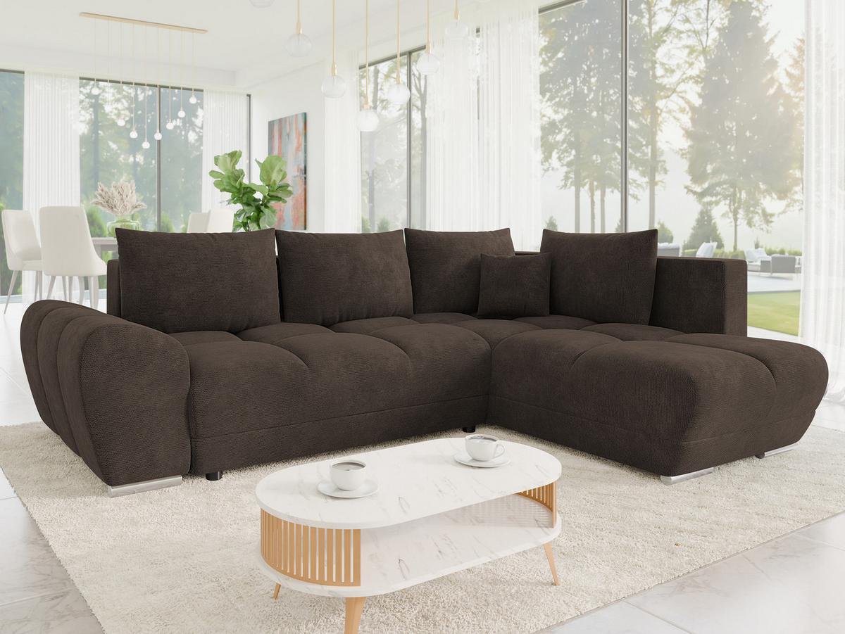 ECKSOFA Forest, Seite: Rechts - Dunkelbraun/Schwarz, Holz/Kunststoff (290/183cm) - MIRJAN24