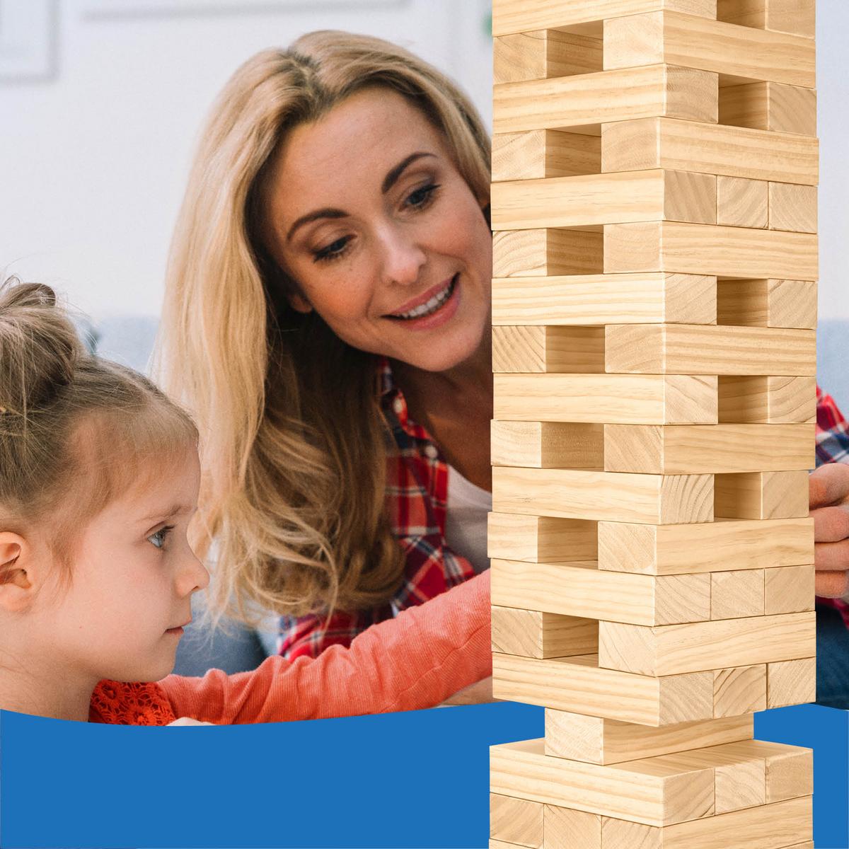 WACKELTURM Risky Holzspiel - Naturfarben, Holz (22/44cm) - Toyfel