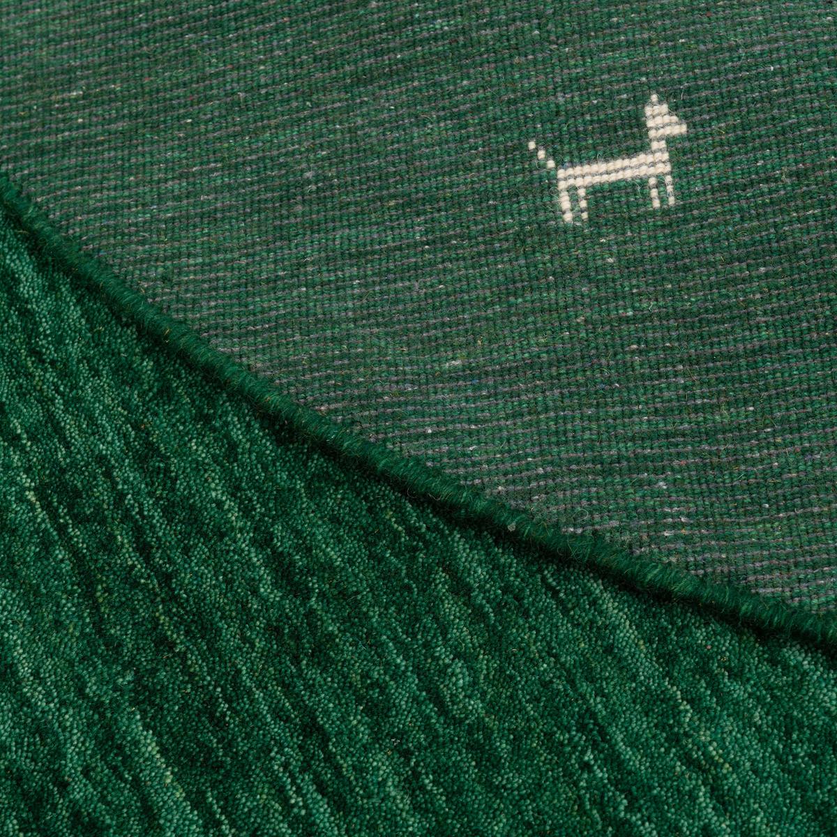 NATUR TEPPICH INDO NEPAL GABBEH SHIVA RUND - Dunkelgrün, Textil (120/120cm) - Pergamon