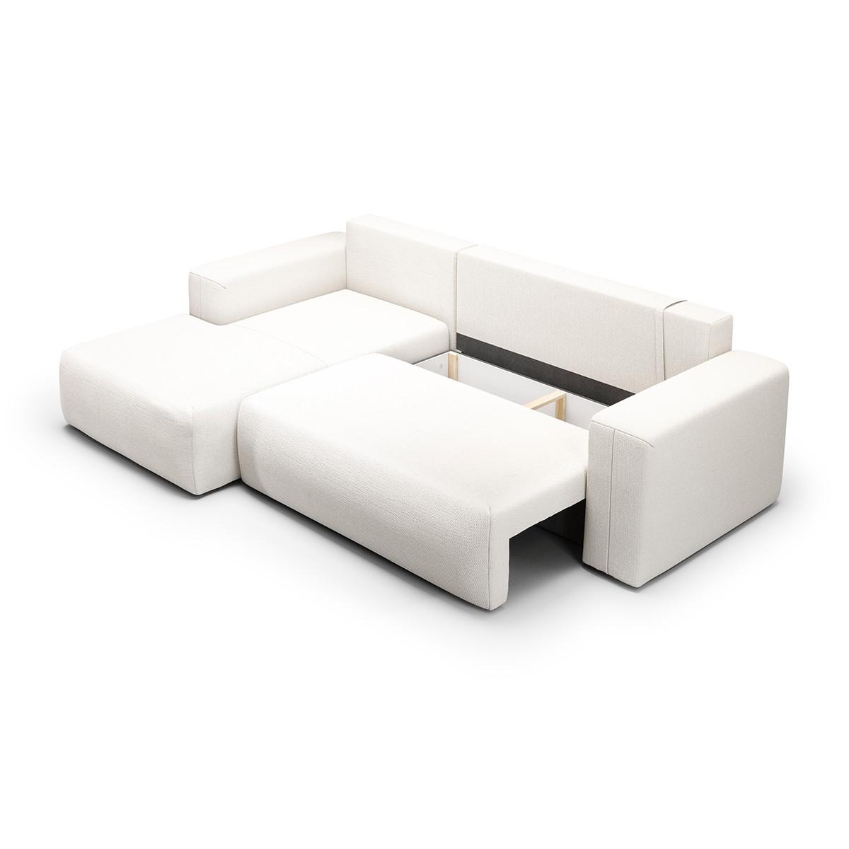 ECKSOFA Bliss 3 Sitzplätze Écru - Weiß, Holz (268/163cm) - Petits-meubles