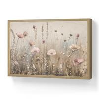 WANDLEUCHTE MIT AKKU Blumen - Rosa - Modern - Beige 60x40 cm - Altrosa, Holzwerkstoff (60/40/8cm) - OnlyWow