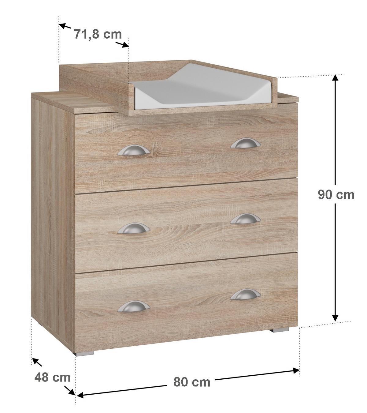 KOMMODE Sonoma 80/90/72 - Sonoma Eiche, Holzwerkstoff (80/90/72cm) - RAUMHIRSCH FURNITURE