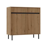 KOMMODE OSTIA 100/100/40 cm mit 2 Schubladen 2 Türen Goldfarben - Goldfarben, Holzwerkstoff (100/100/40cm) - MASSENO