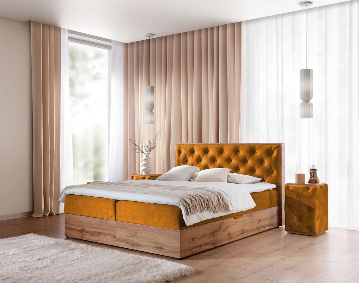 BOXBETT Maximo In Torre - Honig, Holzwerkstoff/Textil (120/200cm) - Fun Möbel