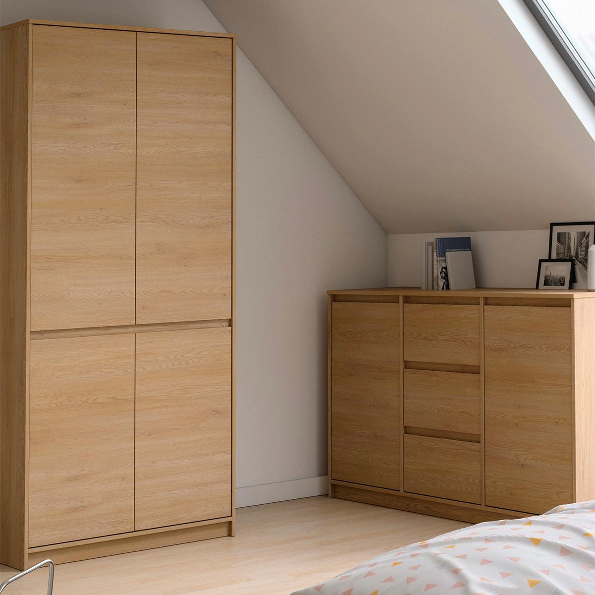 KLEIDERSCHRANK 4 Türen Beck Holz - Braun, Holzwerkstoff (90.8/197.6/52.1cm) - Petits-meubles