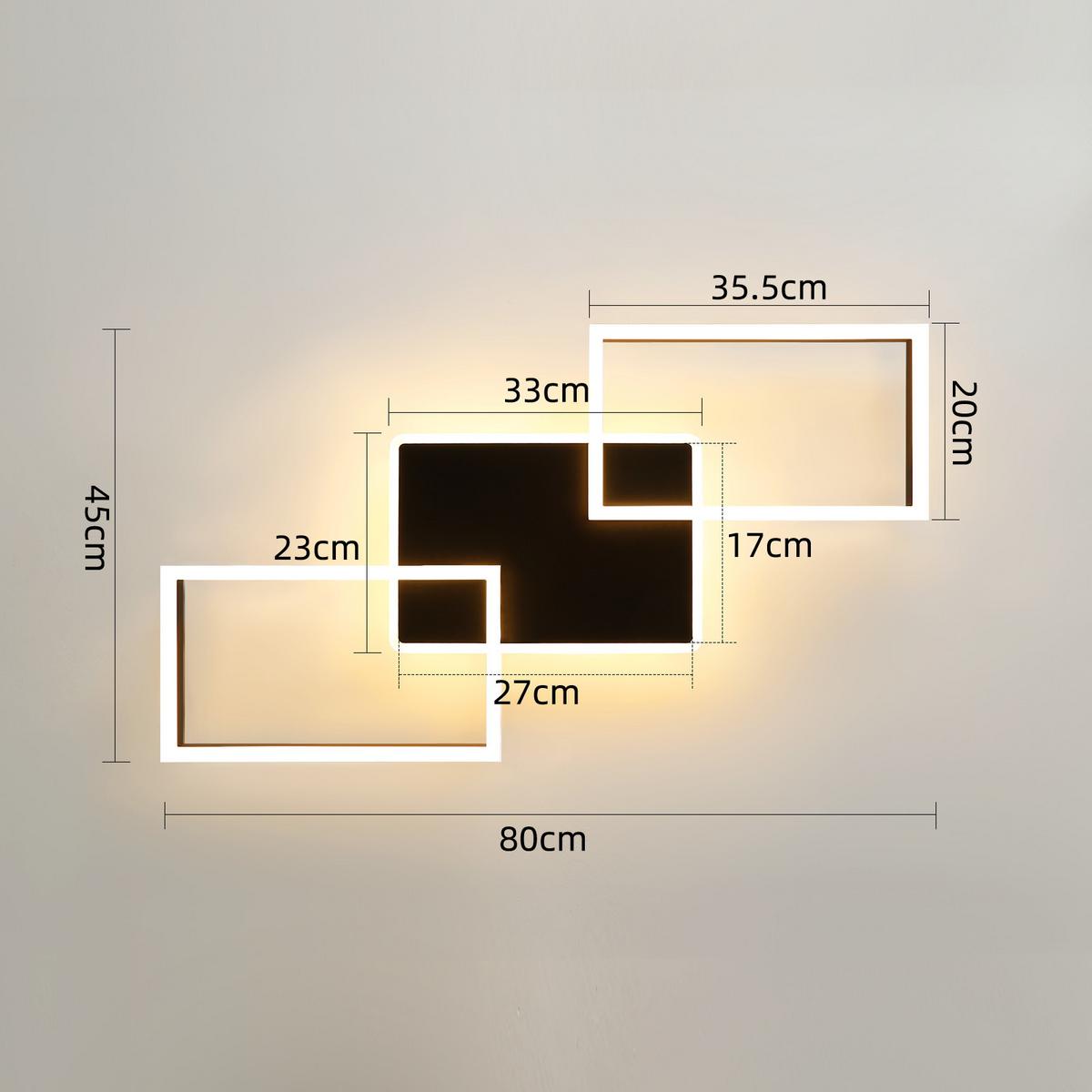 LED-DECKENLEUCHTE Tarak 45/7/80 cm - Schwarz, Metall (80/45/7cm) - ZMH
