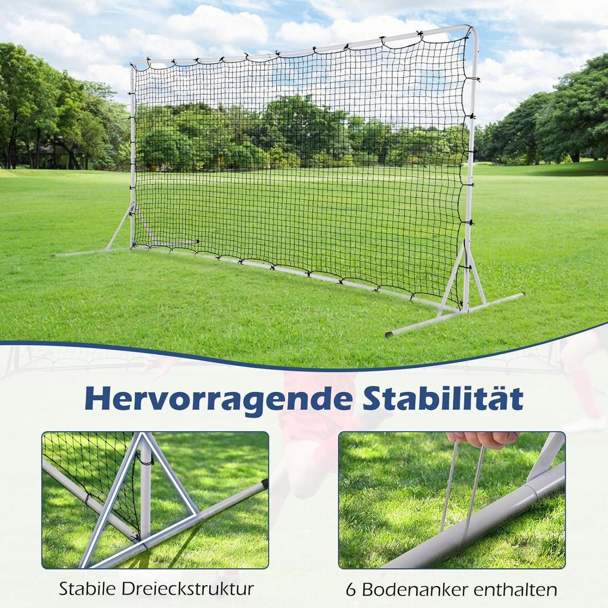 FUBBALLTOR Weiß - Weiß, Metall (373/183/151cm) - COSTWAY