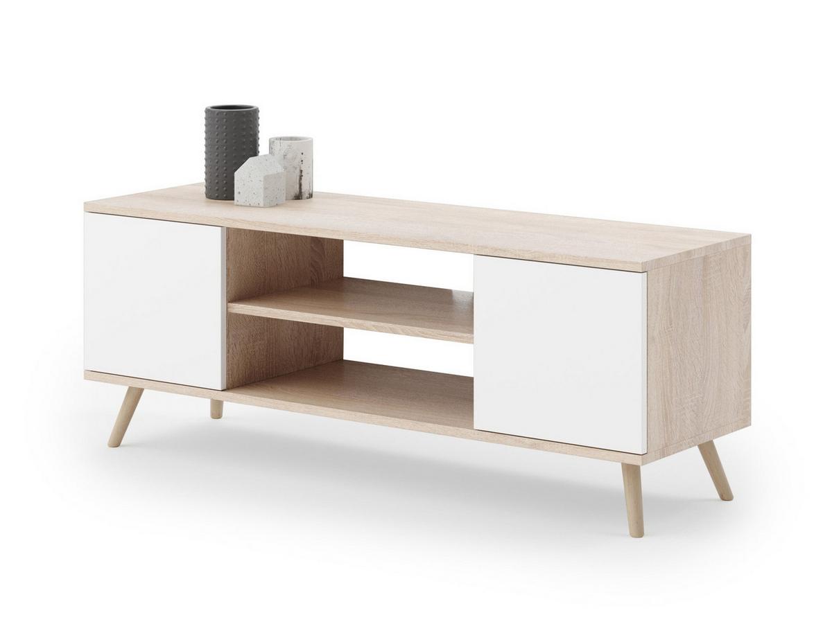 LOWBOARD Focus - Weiß/Sonoma Eiche, Holzwerkstoff (40/50/155cm) - RAUMHIRSCH FURNITURE