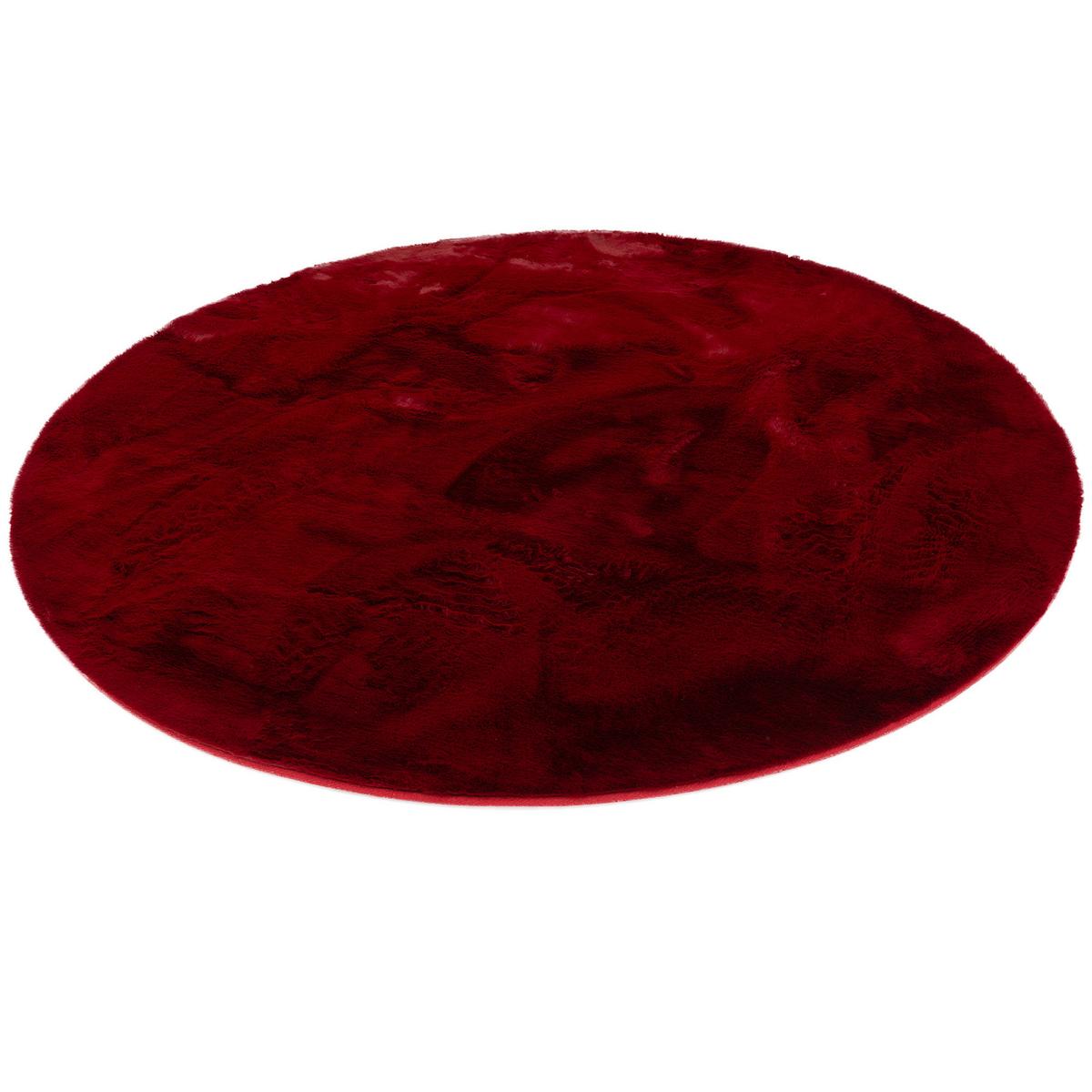 FELLTEPPICH LUXUS SUPER SOFT PLUSH RUND - Rot, Textil (160/160cm) - Pergamon