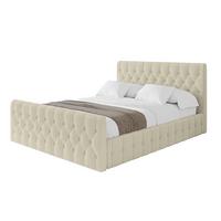POLSTERBETT mit Bettkasten, Fußteil und Lattenrost, Boxbett mit Matratze H3/H4 - LARO-Z 180x200 Beige - Taupe, Holzwerkstoff/Textil (180/200cm) - ALTDECOR