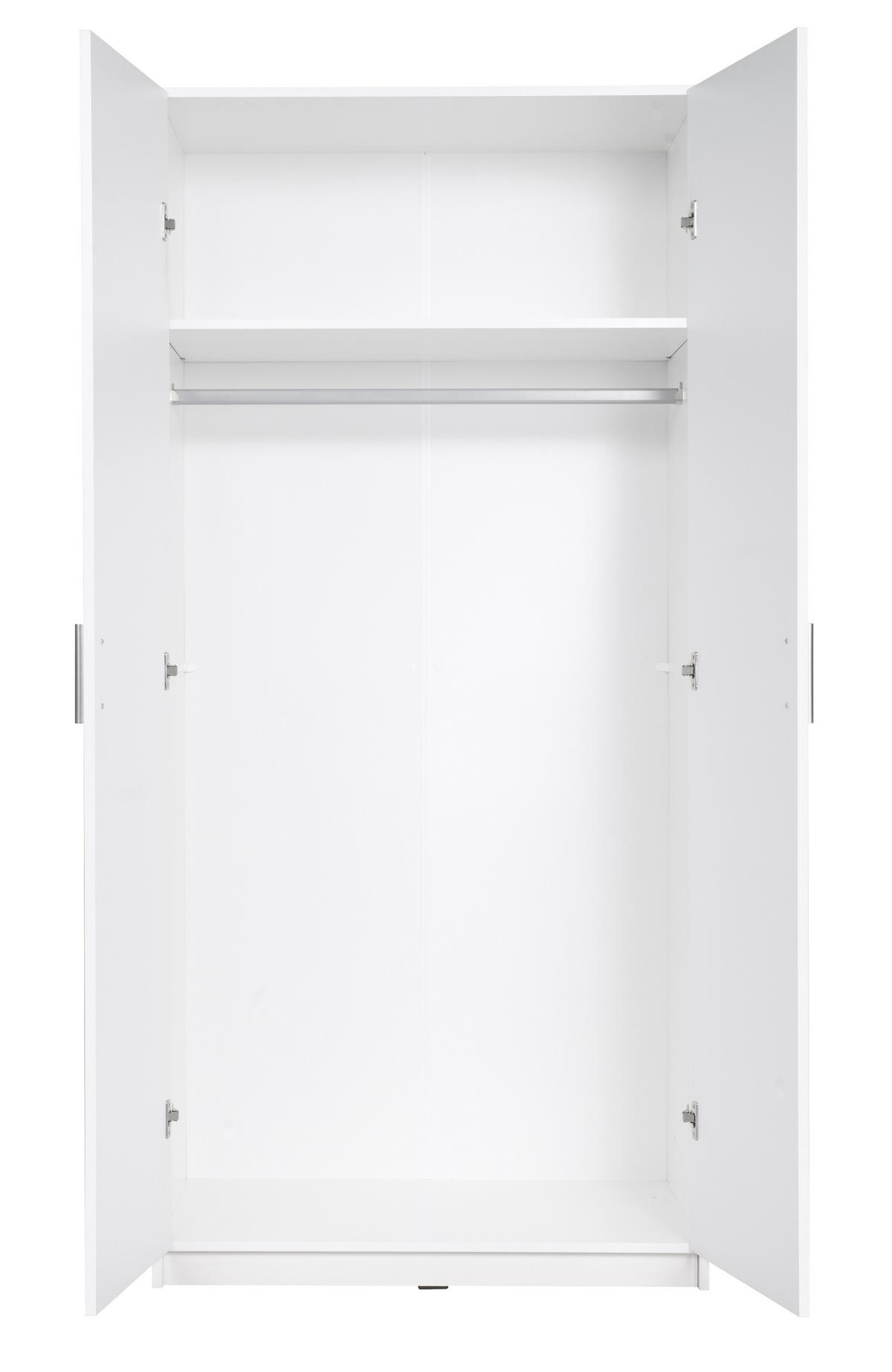 DREHTÜRENSCHRANK LUGERN 91,2/197,6/53,6cm 2-türig Weiß - Weiß, Holzwerkstoff (91.2/197.6/53.6cm) - MASSENO