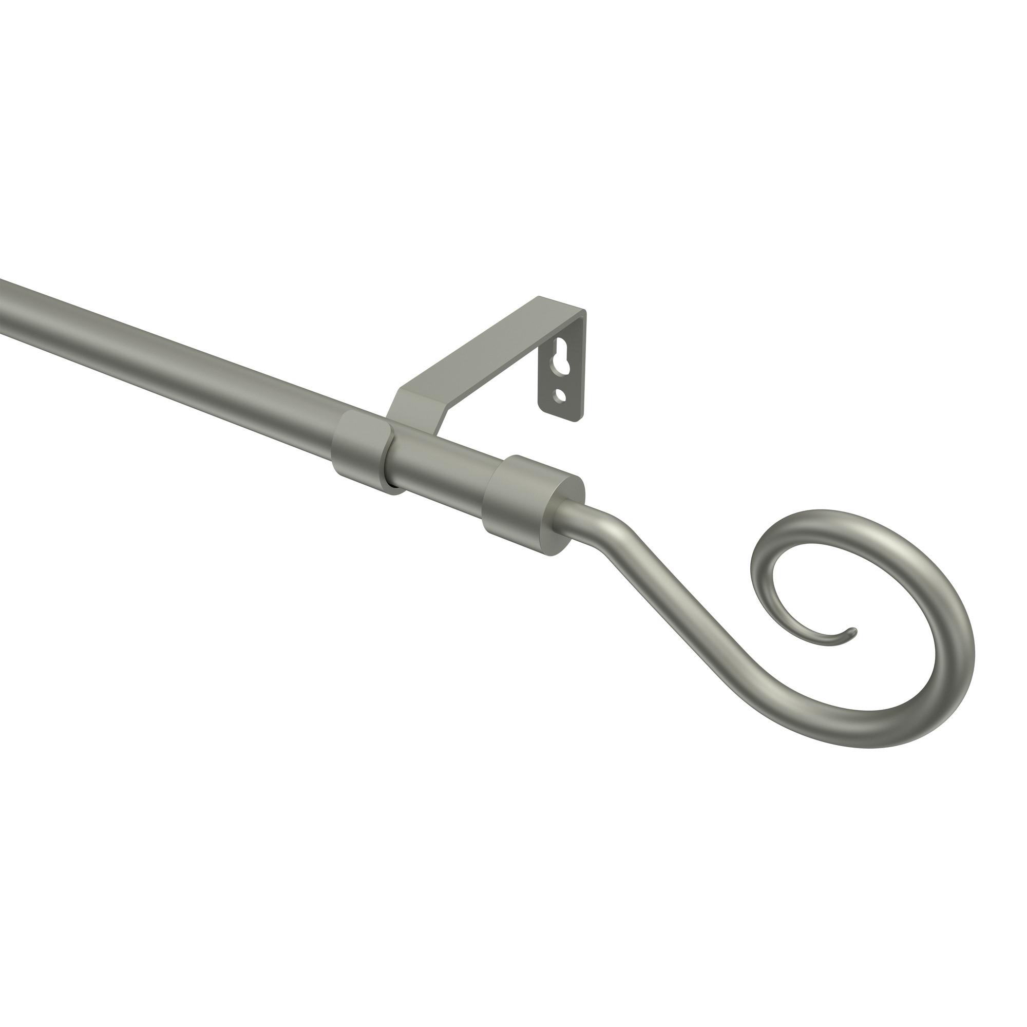 GARDINENSTANGE Olymp Allegra 280 cm (geteilt in 2 x 140 cm), 1-läufig (ohne Ringe), 16 mm Ø Chrom matt - Chromfarben/Nickelfarben, Metall (280cm) - INTERDECO
