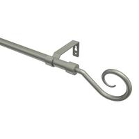 GARDINENSTANGE Olymp Allegra 160 cm, 1-läufig (ohne Ringe), 16 mm Ø Chrom matt - Chromfarben/Nickelfarben, Metall (160cm) - INTERDECO