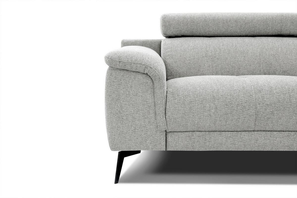 SOFA FIERO 3-Sitzer, hellgrau - Hellgrau/Schwarz, Holzwerkstoff/Textil (212/82/103cm) - Wozimo