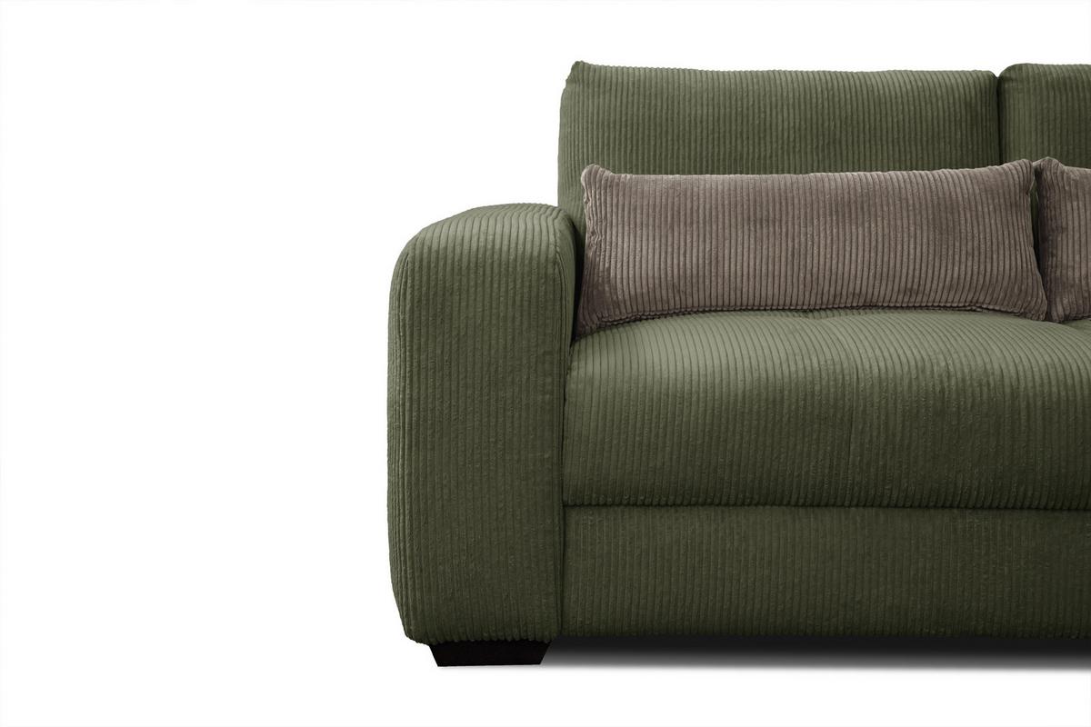 SOFA OLI 3-Sitzer, olivgrün - Olivgrün, Holz/Textil (208/91/108cm) - Wozimo